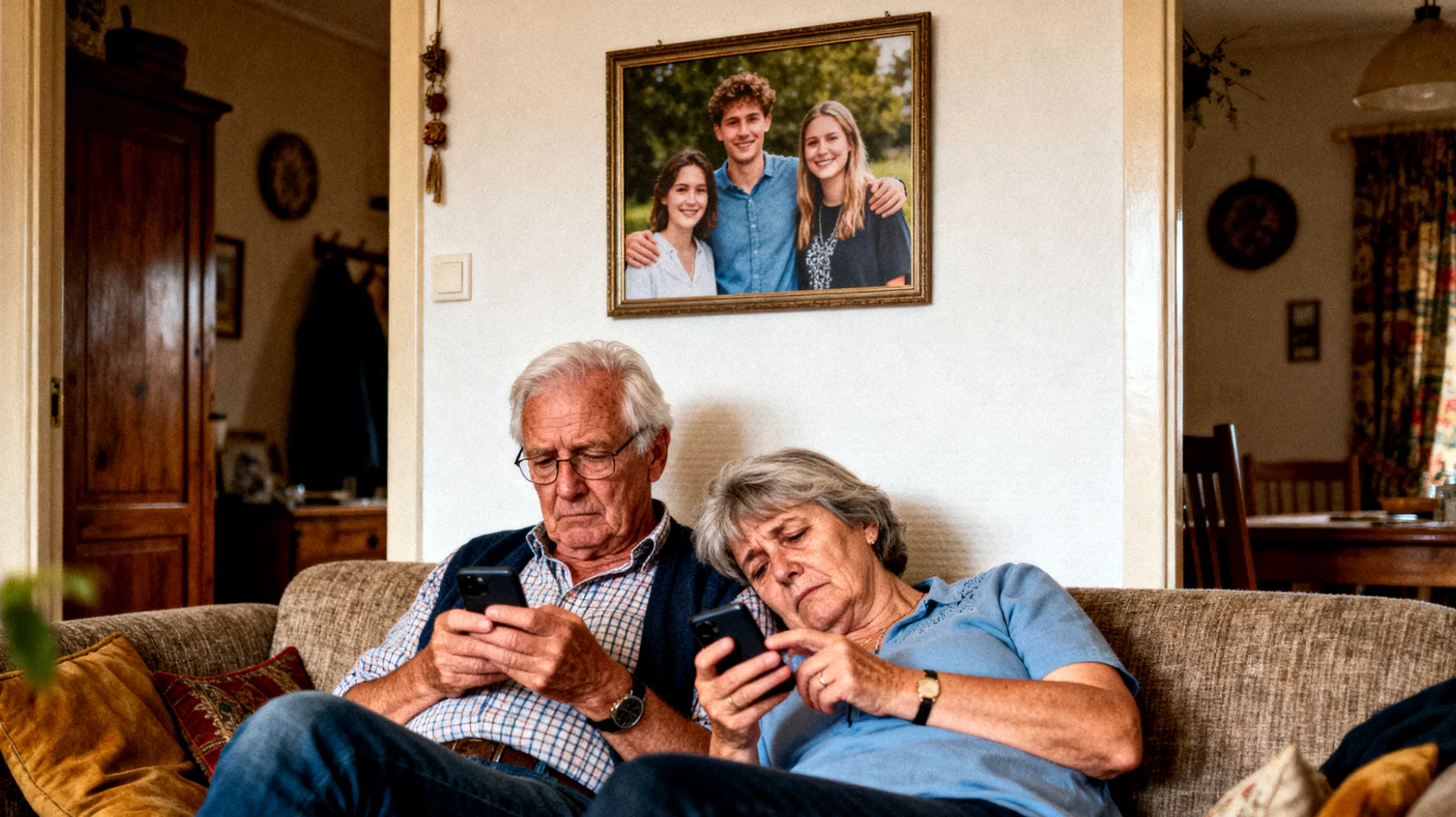 Grootouders die moeite hebben om voldoende tijd en energie te vinden voor hun jongvolwassen kleinkinderen vanwege vermoeidheid en gebrek aan tijd"