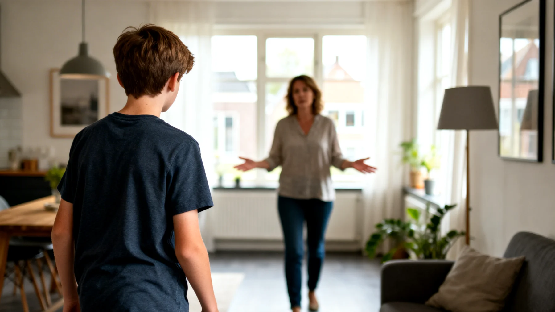 Overmatige permissiviteit van de moeder in de omgang met adolescenten, waardoor er onduidelijke grenzen ontstaan en jongeren te veel vrijheid krijgen zonder adequate begeleiding"