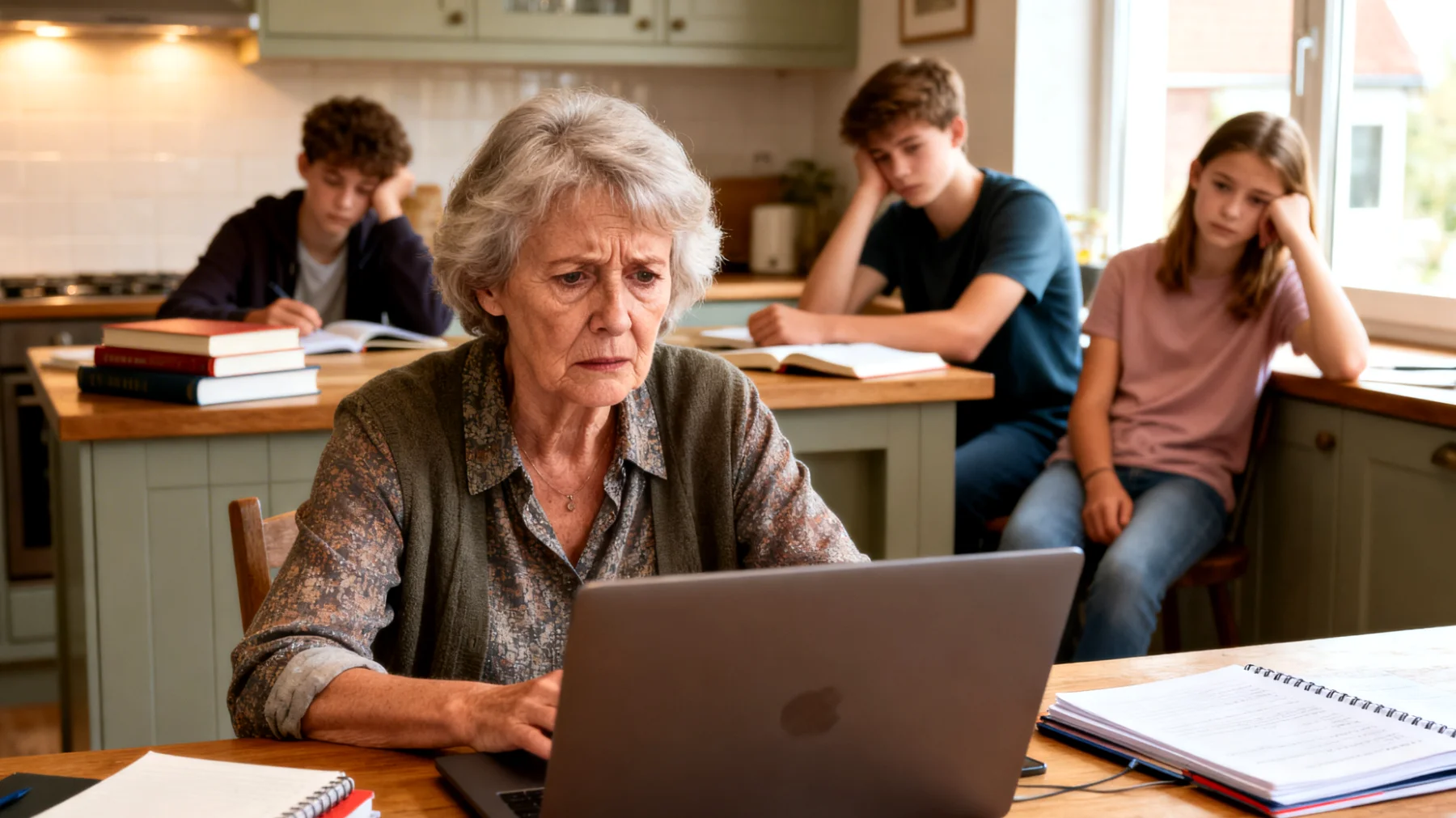 Oma ervaart zorgen over de studieprestaties en gebrek aan motivatie van haar jongvolwassen kleinkinderen, met vragen over hoe ze kan ondersteunen zonder zich te bemoeien"