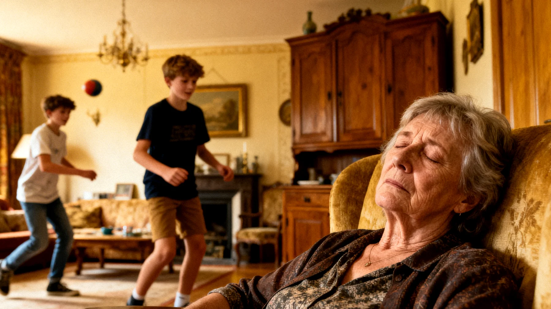 Oma ervaart vermoeidheid en heeft te weinig tijd om zich adequaat bezig te houden met haar adolescente kleinkinderen"