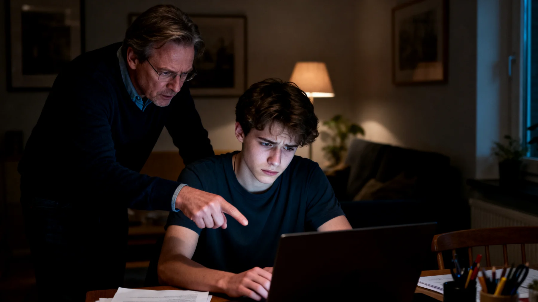 Vader legt overmatige druk op jongvolwassen kinderen door hoge verwachtingen op het gebied van school, carrière, sport of persoonlijke prestaties, wat leidt tot spanning in de relatie en mogelijk stress bij de jongvolwassenen"